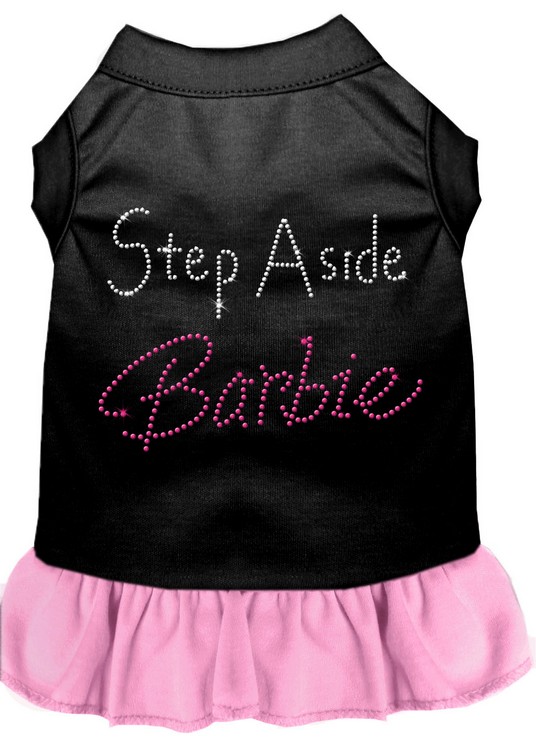 Step Aside Barbie Rhinestone Dress Black with Light Pink XS